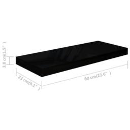 Berkfield Home Durable Floating Wall Shelves 4 pcs High Gloss Black 60x23.5x3.8 - thumbnail 8