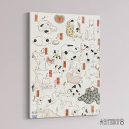 "Artery8 Cats Vintage Japanese Ukiyo E Kuniyoshi Canvas Wall Art in White - Size: W18"" x H24""" - thumbnail 2