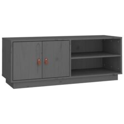 Berkfield Home TV Cabinet Grey 105x34x40 cm Solid Wood Pine - Size: 105 x 34 x 40 cm - thumbnail 2