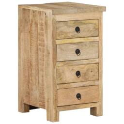 Berkfield Home Pedestal Desk Solid Wood Mango 140x50x77 cm in Brown - Size: 140 x 50 x 77 cm - thumbnail 3