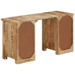 Berkfield Home Pedestal Desk Solid Wood Mango 140x50x77 cm in Brown - Size: 140 x 50 x 77 cm - thumbnail 4