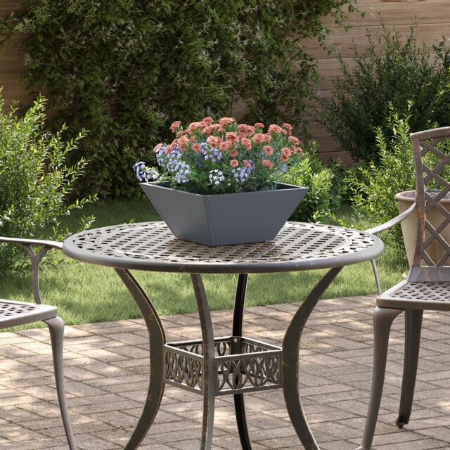 Berkfield Home Garden Bowl Planter Anthracite 35x35x15 cm Steel - Size: 35 x 35 x 15 cm - image 1