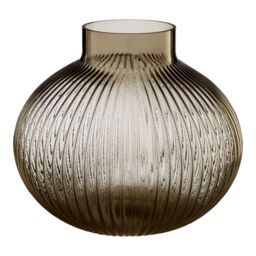 Orsina Large Glass Vase, Textured Vase Tall Glass With Corrugated Spherical Body, Decorative Glassware Vases in Brown - thumbnail 2