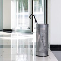 Durable Modern Perforated Steel Umbrella Stand - 29 Litre Silver - Size: Medium - thumbnail 3