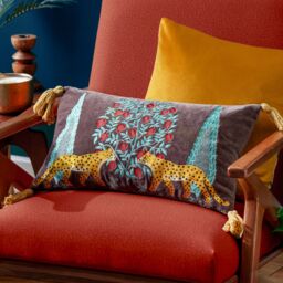 Wylder Tropics Aritra Embroidered Velvet Cushion - Size: 30 cm x 50 cm - thumbnail 1