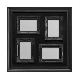 Orsina 4 Photo Cream Plastic Multi-Photo Frame, Elegant Picture Holder, Frame With Landscape & Portrait Orientation in Black