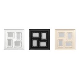 Orsina 4 Photo Cream Plastic Multi-Photo Frame, Elegant Picture Holder, Frame With Landscape & Portrait Orientation in Black - thumbnail 2