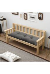 Living and Home 120cm Lx 40cm W Dark Grey Outdoor Tufted Bench Cushion Sofa Seat Pad - Size: 120 cm Lx 40 cm W - thumbnail 3