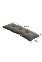 Living and Home 120cm Lx 40cm W Dark Grey Outdoor Tufted Bench Cushion Sofa Seat Pad - Size: 120 cm Lx 40 cm W - thumbnail 6
