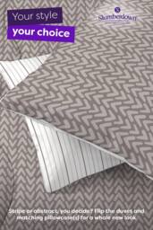Slumberdown Coverless Comfort Abstract 10.5 Tog Reversible Duvet & 2 Pillowcases - Size: Single - thumbnail 7