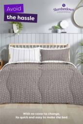 Slumberdown Coverless Comfort Abstract 10.5 Tog Reversible Duvet & 2 Pillowcases - Size: Single - thumbnail 6