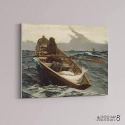 "Artery8 Winslow Homer The Fog Warning Canvas Wall Art Print - Size: W24"" x H32""" - thumbnail 2