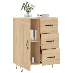 Berkfield Home Sideboard Sonoma Oak 69.5x34x90 cm Engineered Wood in Light Brown - thumbnail 4