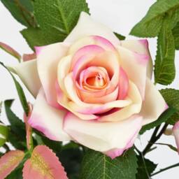 Leaf 50cm Artificial Pink Rose Plant Premium - thumbnail 2