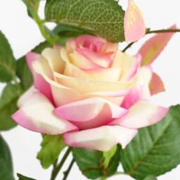 Leaf 50cm Artificial Pink Rose Plant Premium - thumbnail 4