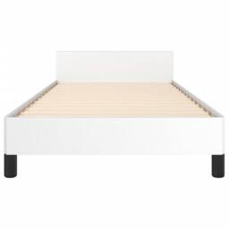 Berkfield Home Bed Frame with Headboard White 90x190cm Single Faux Leather - thumbnail 5