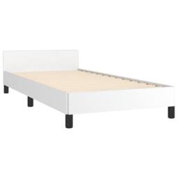 Berkfield Home Bed Frame with Headboard White 90x190cm Single Faux Leather - thumbnail 4