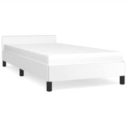 Berkfield Home Bed Frame with Headboard White 90x190cm Single Faux Leather - thumbnail 2