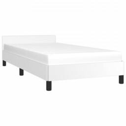 Berkfield Home Bed Frame with Headboard White 90x190cm Single Faux Leather - thumbnail 3