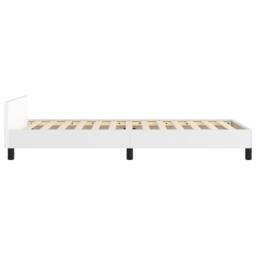 Berkfield Home Bed Frame with Headboard White 90x190cm Single Faux Leather - thumbnail 6