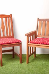 Homescapes Garden Bench Cushion Luxury 2 Seater Cotton Red Dots Indoor Outdoor Pad - thumbnail 6
