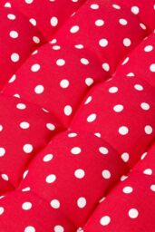 Homescapes Garden Bench Cushion Luxury 2 Seater Cotton Red Dots Indoor Outdoor Pad - thumbnail 3