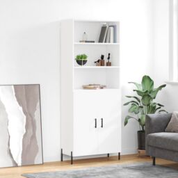 Berkfield Home Highboard White 69.5x34x180 cm Engineered Wood - thumbnail 1