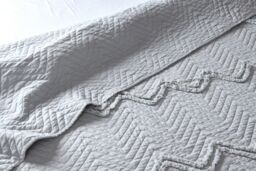 Smart Living Luxurious Zig-Zag Polyester Bedspread - Soft, Stylish, & Durable in Grey - Size: Double - thumbnail 3