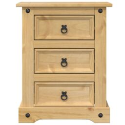 Berkfield Home Bedside Cabinet Corona 53x39x66 cm Solid Wood Pine in Brown - Size: 53 x 39 x 66 cm - thumbnail 4