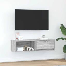 Berkfield Home TV Cabinet Grey Sonoma 100x31x25.5 cm Engineered Wood - thumbnail 2
