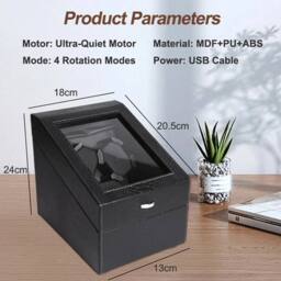 Kelvenix 3 Slots Display Case Rotating Storage Organizer in Black - Size: 500mm - thumbnail 4