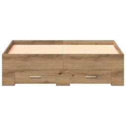 Berkfield Home Bed Frame with Drawers Artisan Oak 120x190 cm Engineered Wood in Brown - thumbnail 6