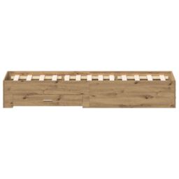 Berkfield Home Bed Frame with Drawers Artisan Oak 120x190 cm Engineered Wood in Brown - thumbnail 7