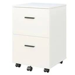 EONLION Mobile File Cabinet Wooden Small Office Under Desk Rolling Organizers in White