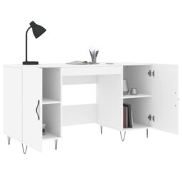 Berkfield Home Desk White 140x50x75 cm Engineered Wood - Size: 140 x 50 x 75 cm - thumbnail 4