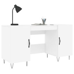 Berkfield Home Desk White 140x50x75 cm Engineered Wood - Size: 140 x 50 x 75 cm - thumbnail 3