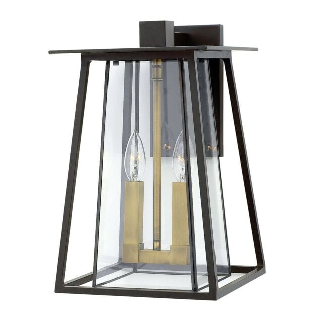 Loops Outdoor IP44 Twin Wall Light Buckeye Bronze LED E14 60W - image 1