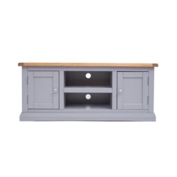 Cabinet Bits Rocca Grey 2 Door TV Cabinet Chrome Knob - thumbnail 1