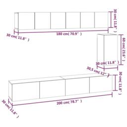 Berkfield Home 6 Piece TV Cabinet Set Concrete Grey Engineered Wood - thumbnail 8