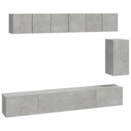 Berkfield Home 6 Piece TV Cabinet Set Concrete Grey Engineered Wood - thumbnail 1