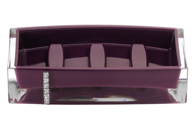 Orsina Acrylic Crystal Acrylic & Crystal Soap Dish in Purple - image 1