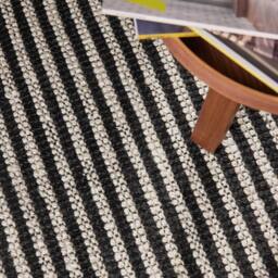 THE RUGS Ebony Jute Rug & Runner Hand Woven Natural Fibre Striped 10mm Pile in Cream - Size: 160 cm x 230 cm - thumbnail 8