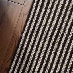 THE RUGS Ebony Jute Rug & Runner Hand Woven Natural Fibre Striped 10mm Pile in Cream - Size: 160 cm x 230 cm - thumbnail 7