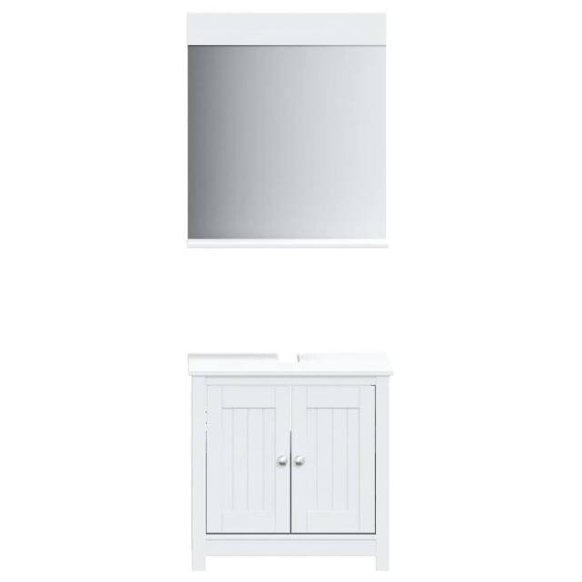 Berkfield Home 2 Piece Bathroom Furniture Set BERG White Solid Wood Pine - image 1