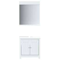 Berkfield Home 2 Piece Bathroom Furniture Set BERG White Solid Wood Pine