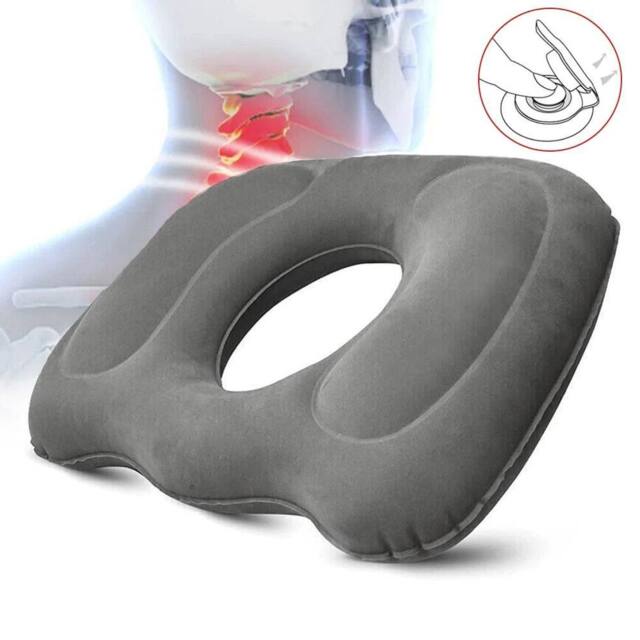 KORVIXA PVC Inflatable Cushion Piles Pillow Seat in Grey - Size: 100 cm x 190 cm - image 1