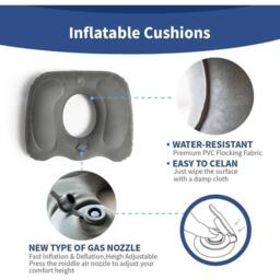 KORVIXA PVC Inflatable Cushion Piles Pillow Seat in Grey - Size: 100 cm x 190 cm - thumbnail 5