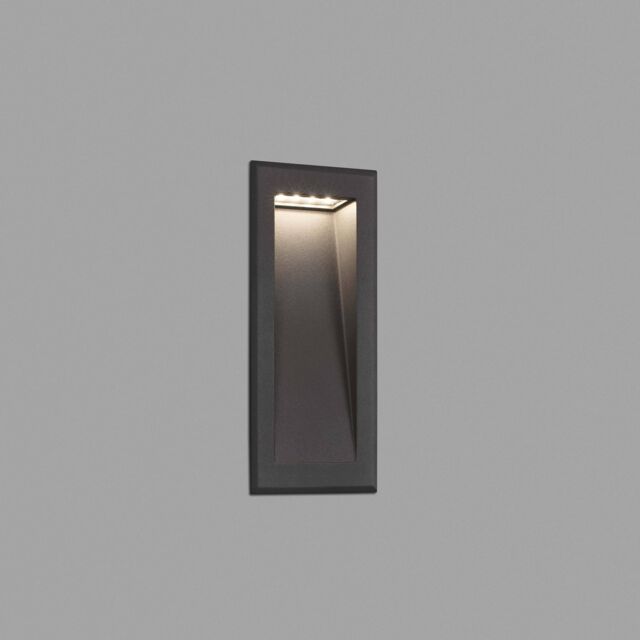 Netlighting Soun Outdoor Led Dark Grey Recessed Wall Lamp IP65 - image 1