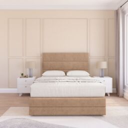"Sloomy Monaco Naples Bed Set, 2 Drawers, Mattress & 26"" Headboard in Light Sand - Size: Double" - thumbnail 2