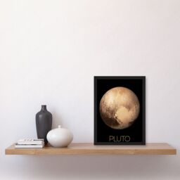 Artery8 NASA Our Solar System Pluto New Horizons Image Artwork Framed Wall Art Print A4 in Black - thumbnail 2
